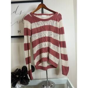 Pink Rose Pink & Cream Cotton Sweater